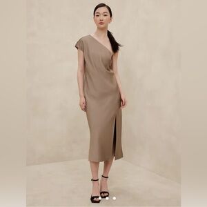 Banana Republic Factory 
Satin One-Shoulder Midi Dress
Large - Mocha
